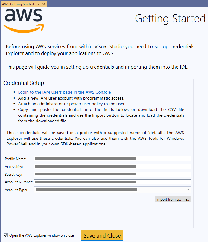 AWS Toolkit for Visual Studio