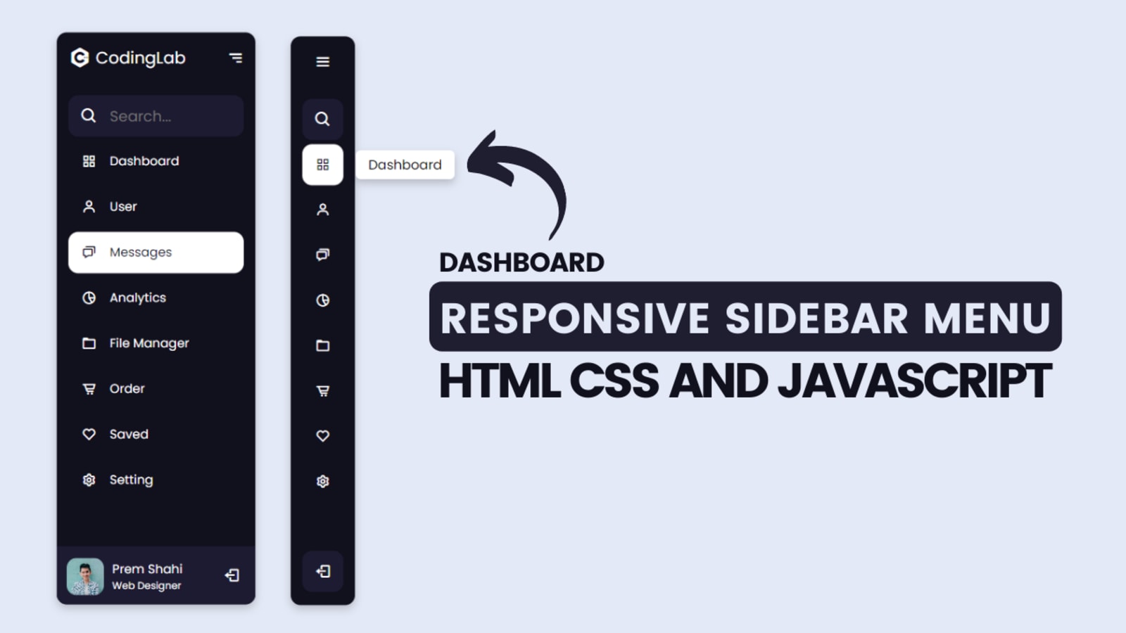 How To Create A Collapsible Navigation Menu Using Html Css Javascript ...