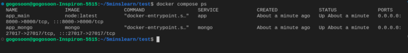 Status of running docker containers