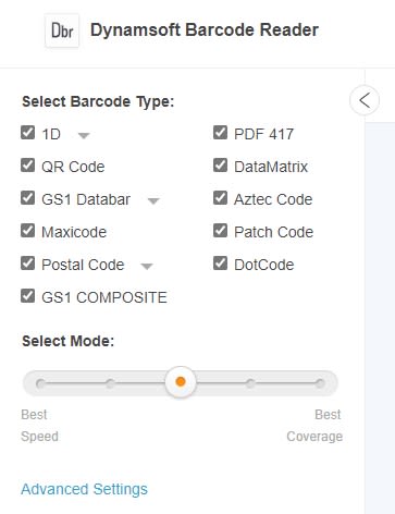 QR code parameter settings