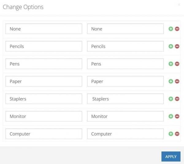 Select component item list