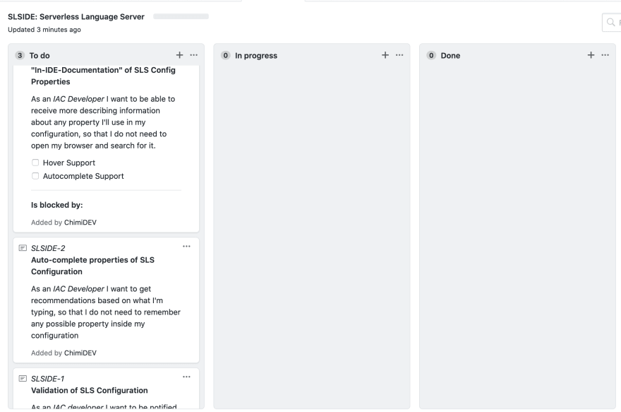 First User Stories