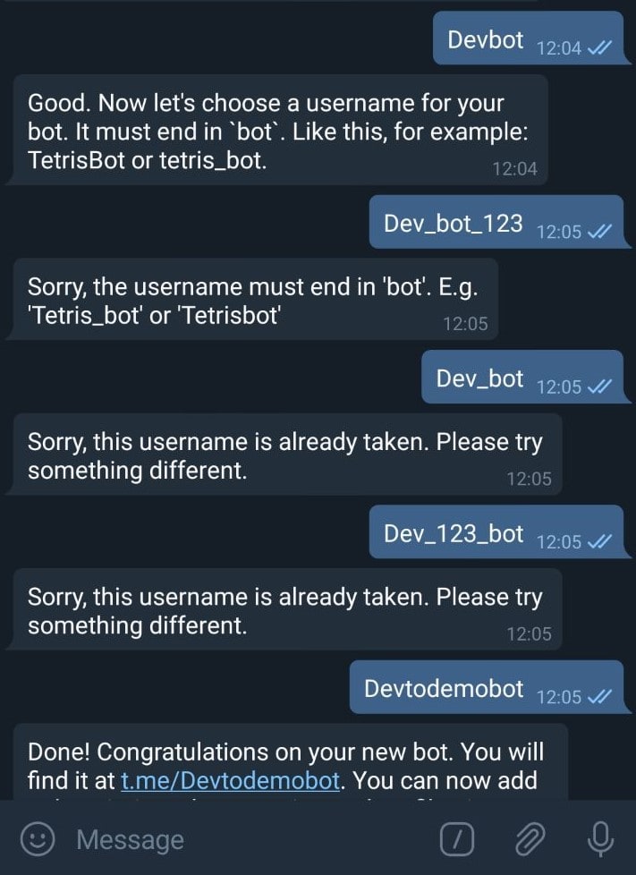 Sending Messages With Telegram Bot Dev Community