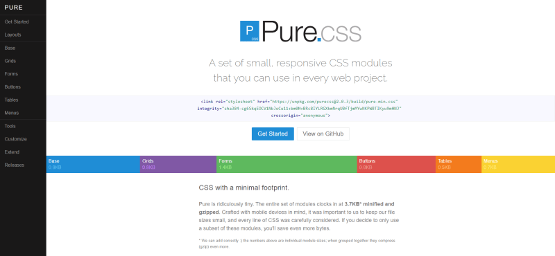 Pure CSS framework