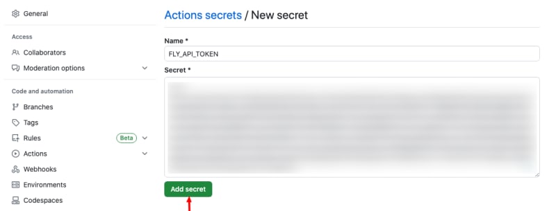 Action Secret Page