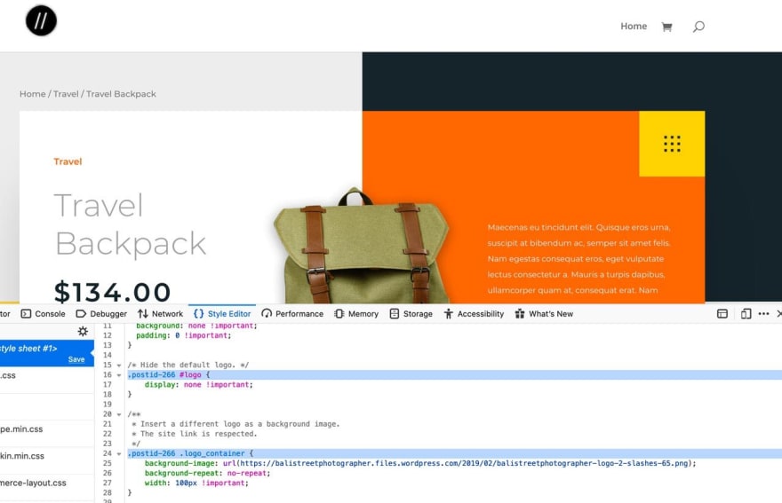 Divi - Changing the Logo for a Specific Post