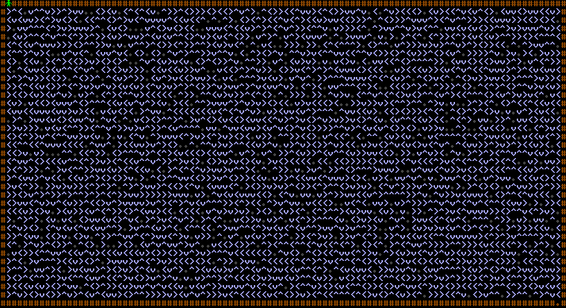 Visualization of elf party moving through a large field of moving obstacles