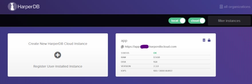 HarperDB Dashboard