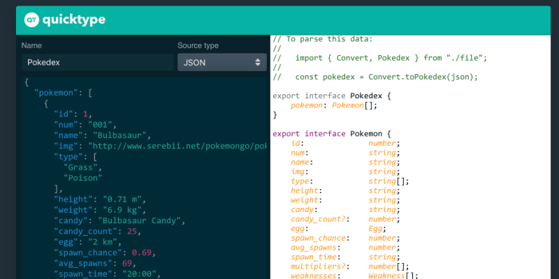Quicktype preview