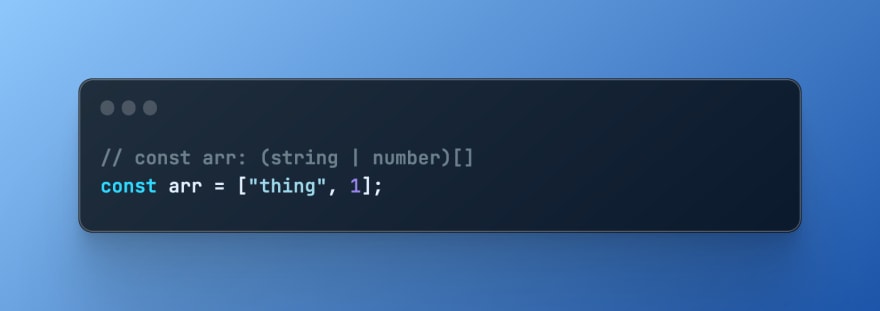 Array of a union between a string and number