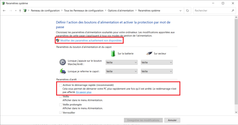 Power button settings
