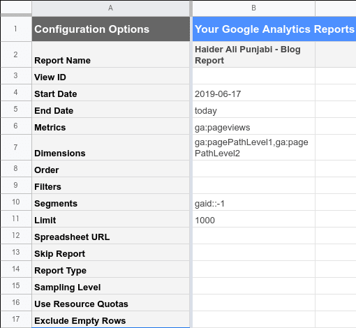 Report Configuration