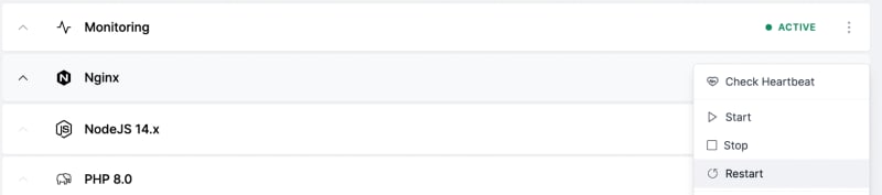 restart nginx in cleavr