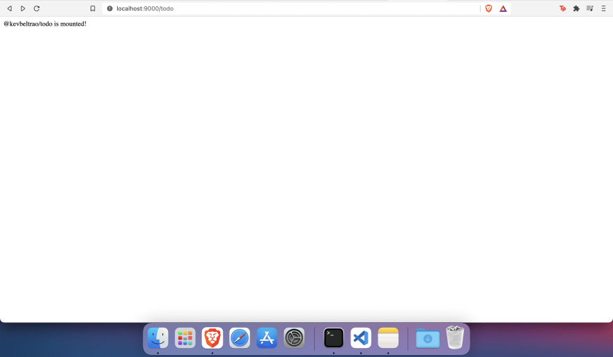 Showing new app rendering