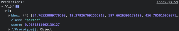 predictions printed to console