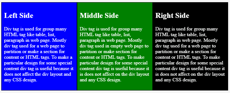 What is a div element top