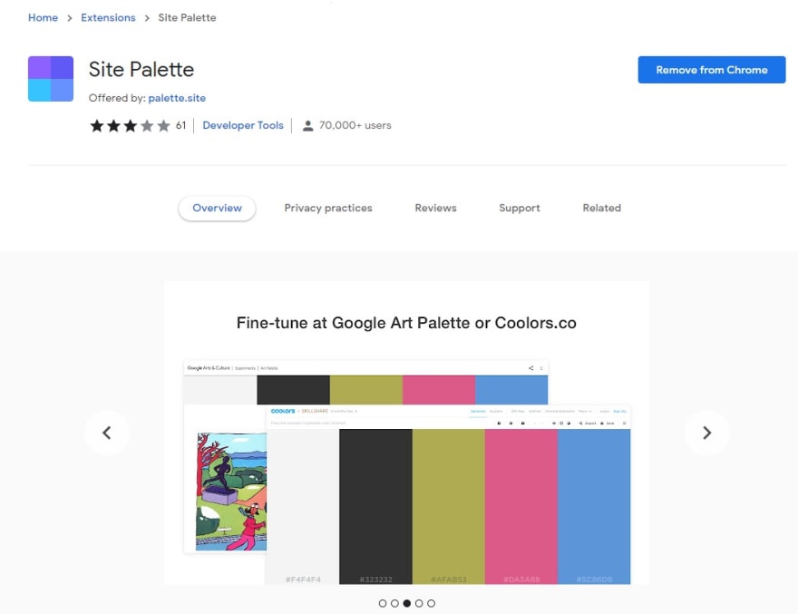 Site Palette Extension
