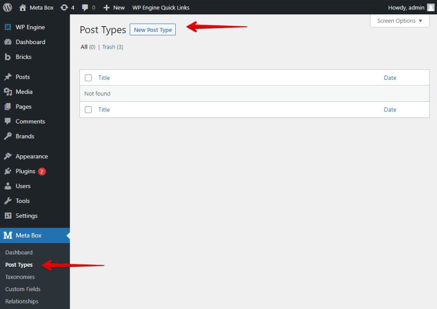 Create a new custom post type for the recipe