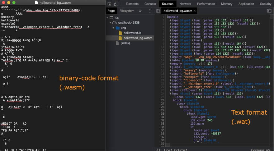 Debug WASM in Chrome dev tools