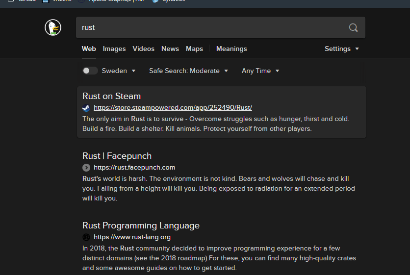 Results rust