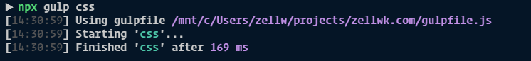 Run npx gulp css