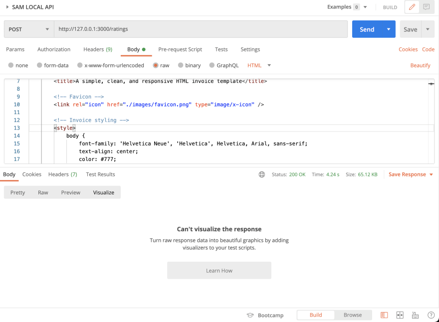 Postman Visualization Response