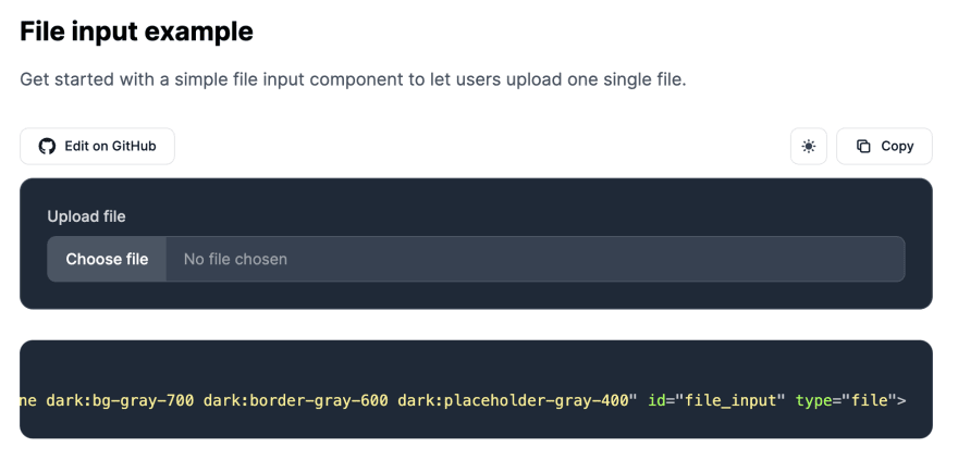 Tailwind CSS File Input Dark mode