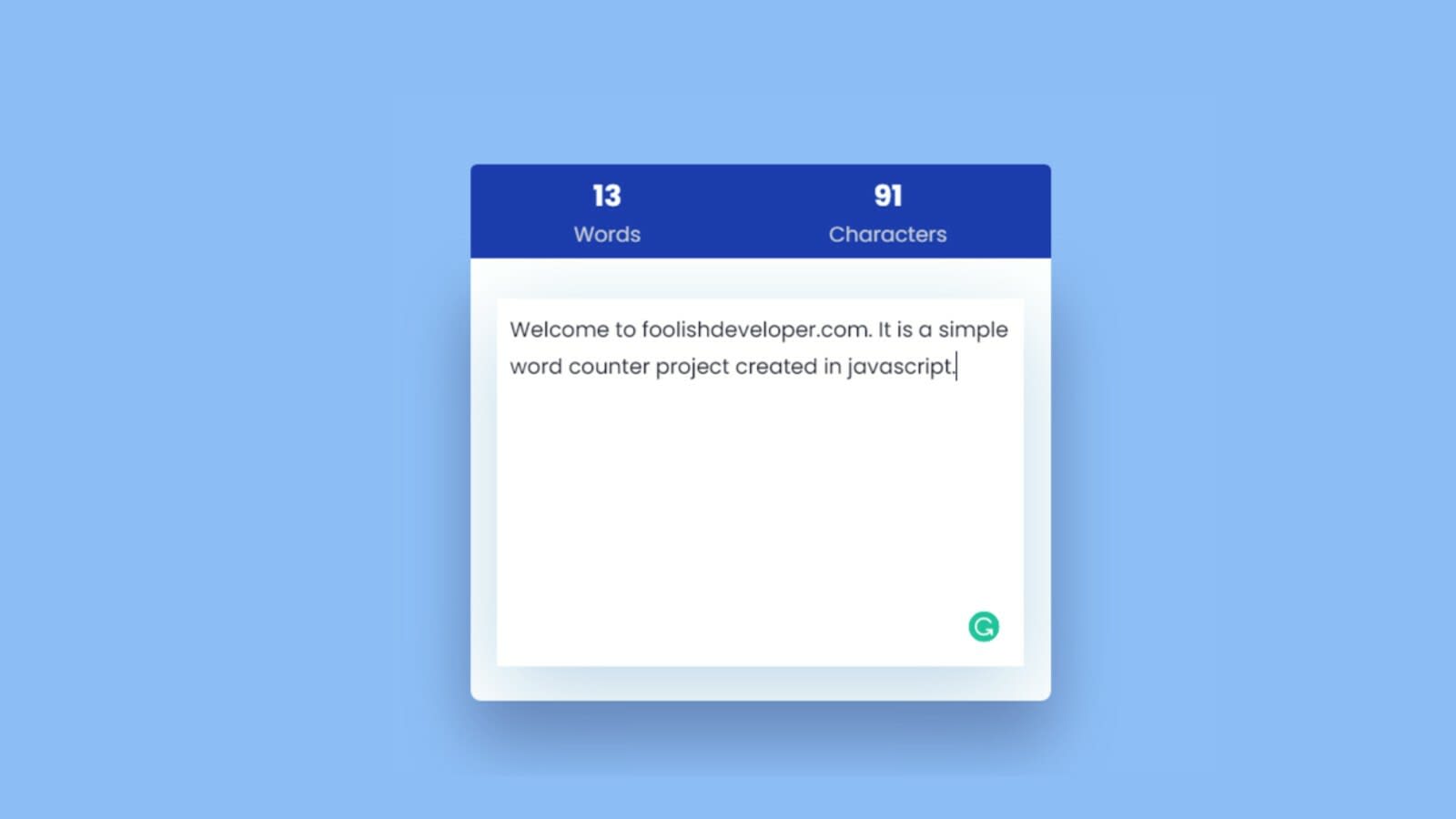 Word and Character Counter using HTML CSS and JavaScript - GeeksforGeeks