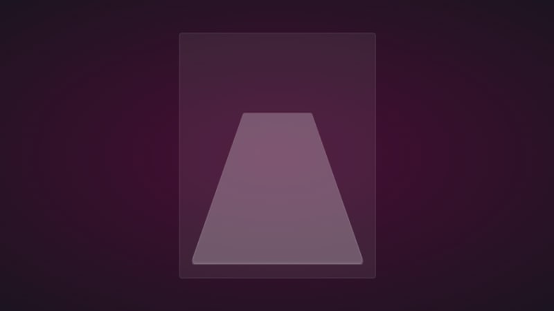Vertical rectangle overlayed on another shape with purple colors.