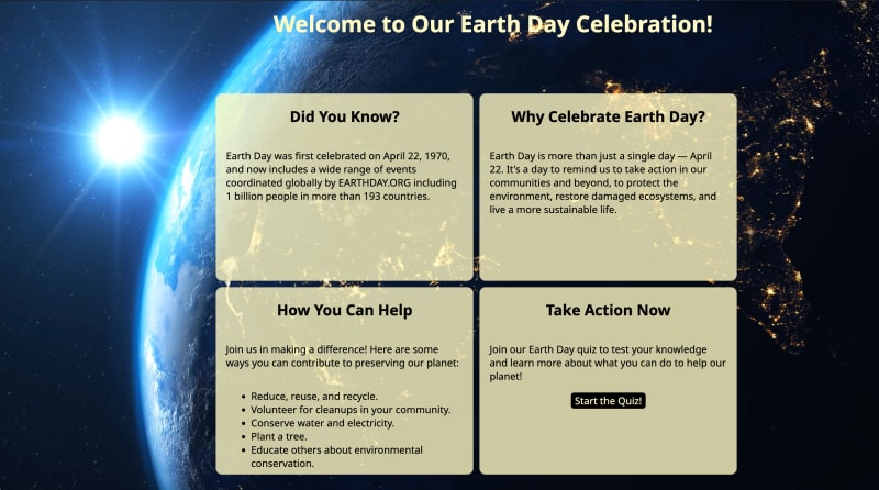 Earth Day Frontend Challenge