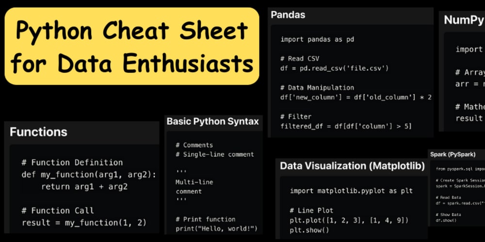 Python Cheat Sheet for Data Engineers and Data Scientists! - DEV Community