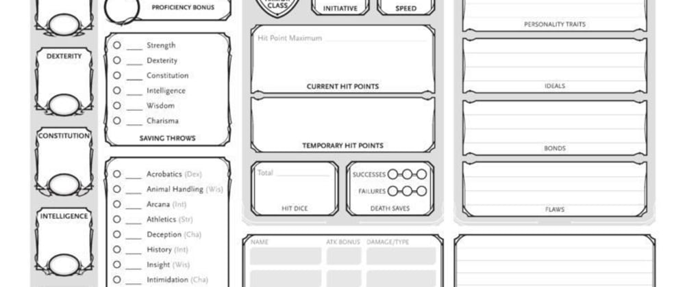 dungeons and dragons dnd character sheet editable d d dev community