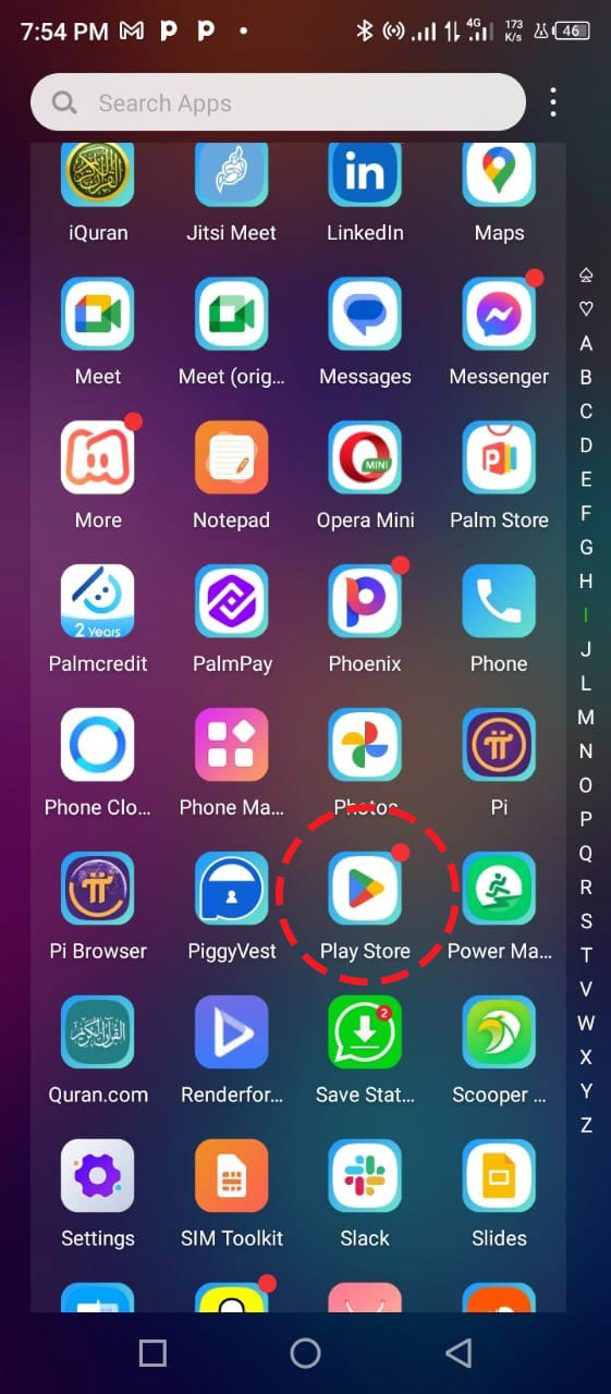 Mobile Menu page
