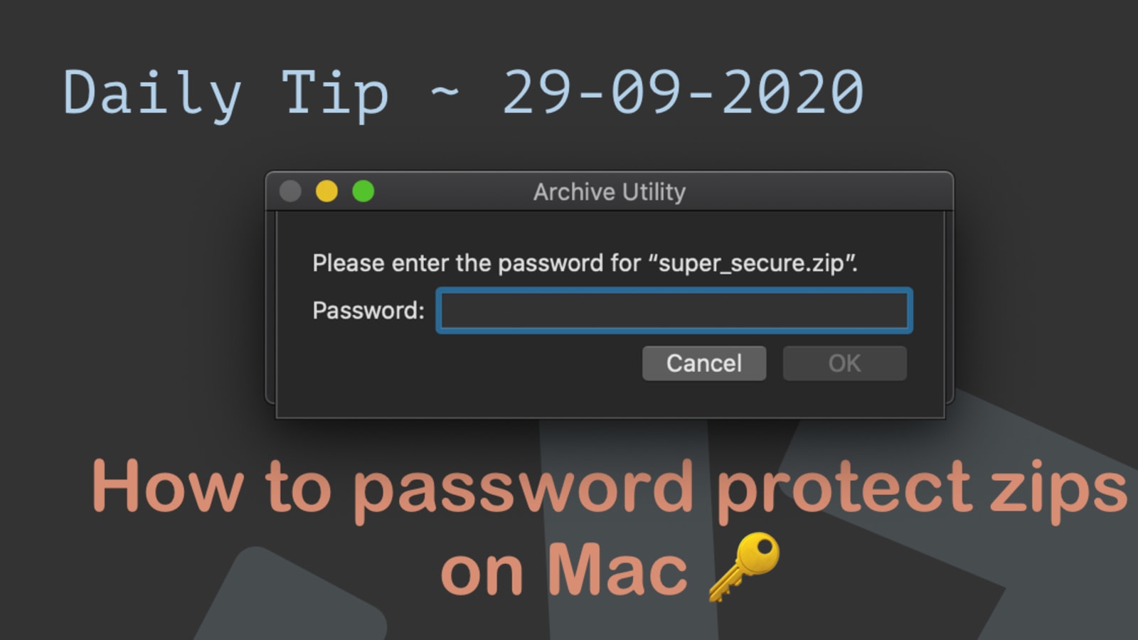 password for a zip drive mac