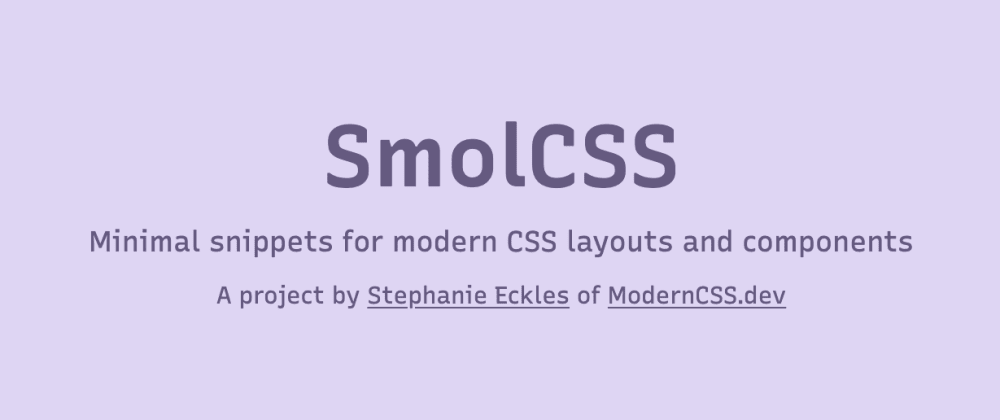 Cover Image for SmolCSS.dev - Minimal Modern CSS Snippets