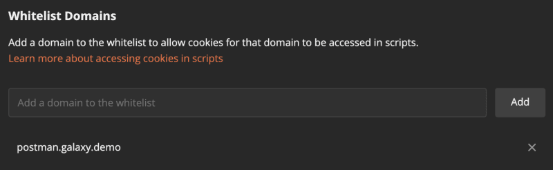 Whitelisting the cookie domain