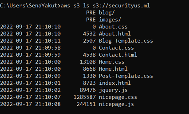 List AWS S3 objects