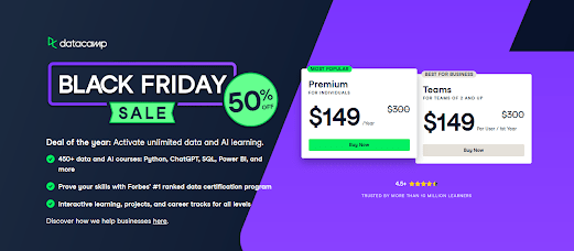 DataCamp Black Friday and Cyber Monday discount code deal
