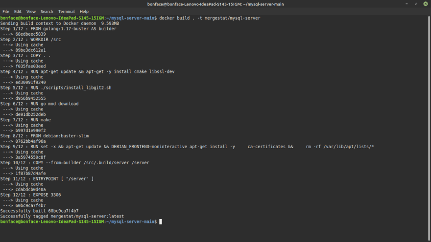 Screenshot of terminal.