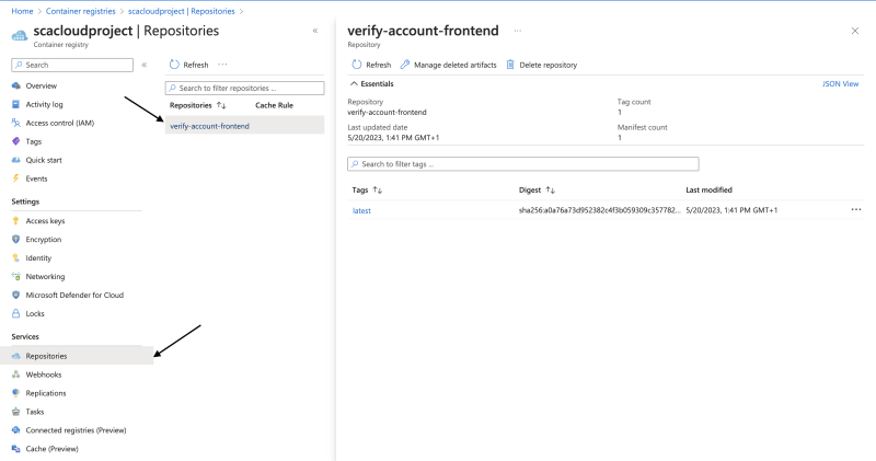 View Container Registry