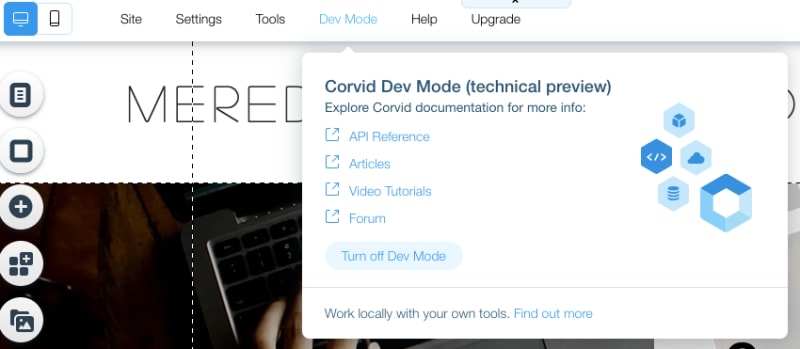Dev Mode in Wix