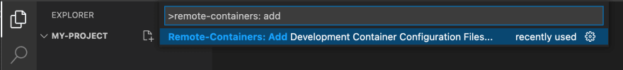 Add dev container config files