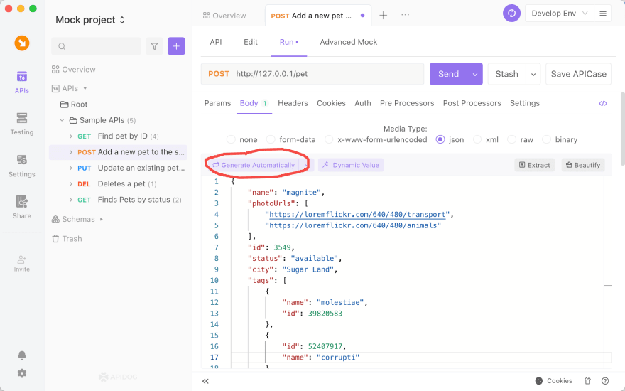 Fakerjs example  Postman API Network