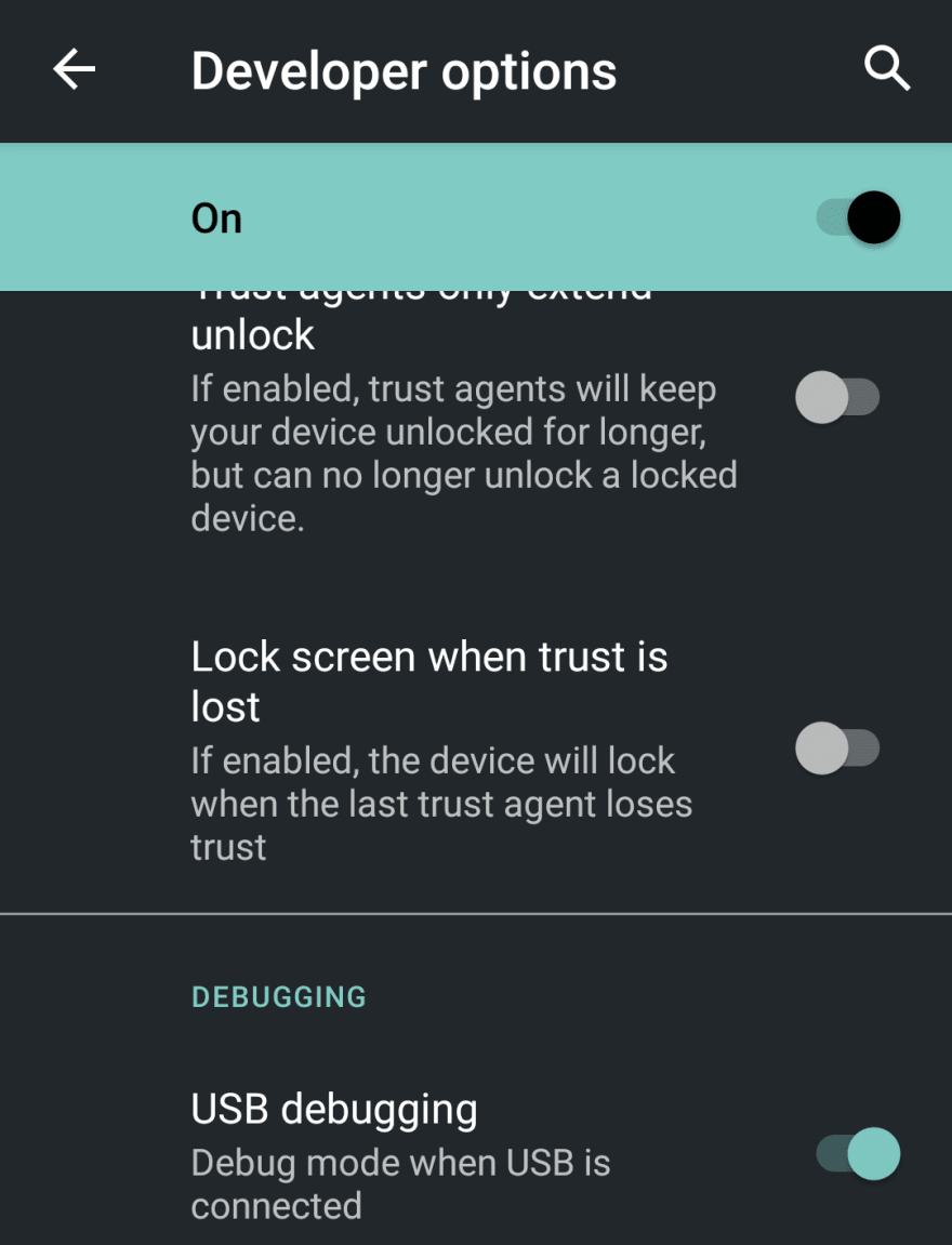 Dev options