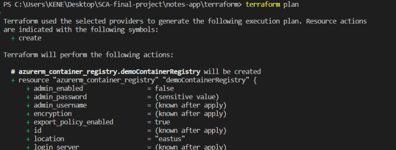 terraform plan