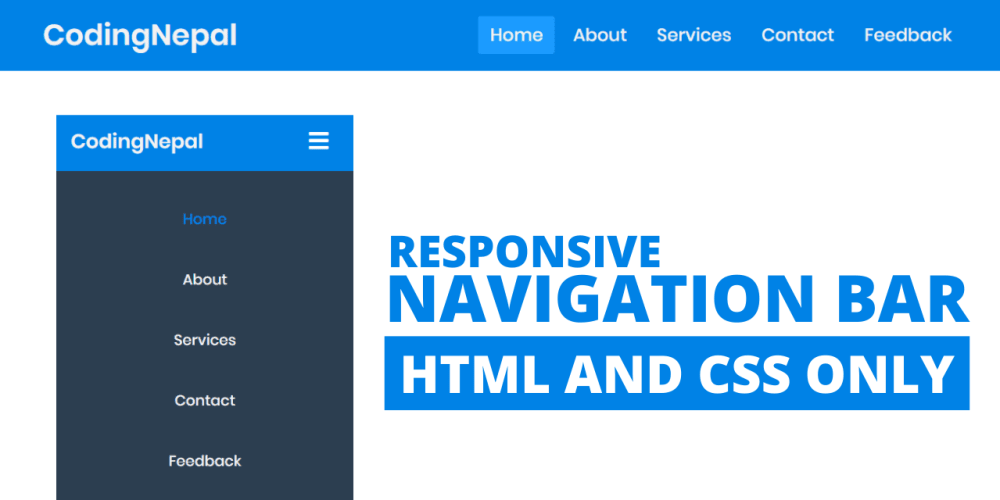 Make Animated Responsive Navbar With Pure Css Hamburger Menu Css Vrogue