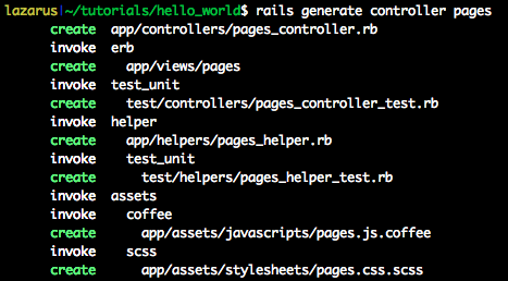 Rails generating a controller