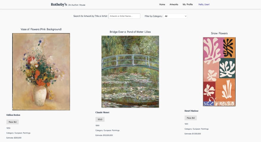 Artworks Homepage