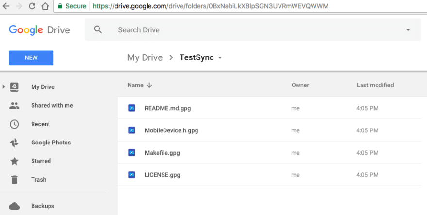 encrypted google drive folder