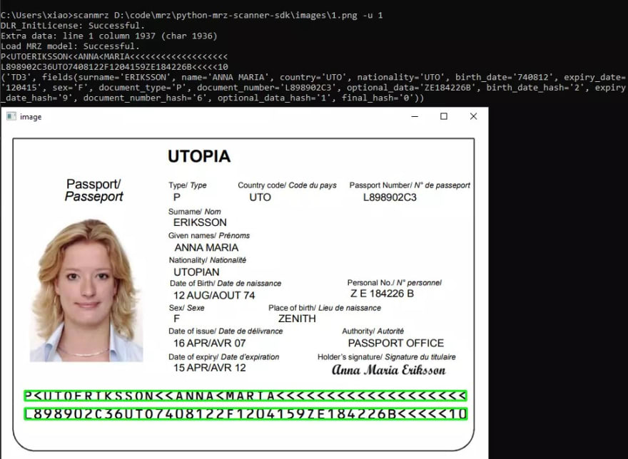 Python MRZ scanner
